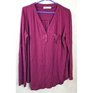 Nandashe Women Split V-Neck 3/4 Roll-Up Sleeve Button Down top Tunic Blouse‎ XXL